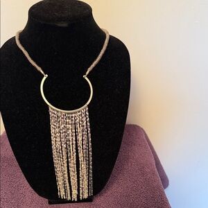 Chic Silver Fringe Necklace